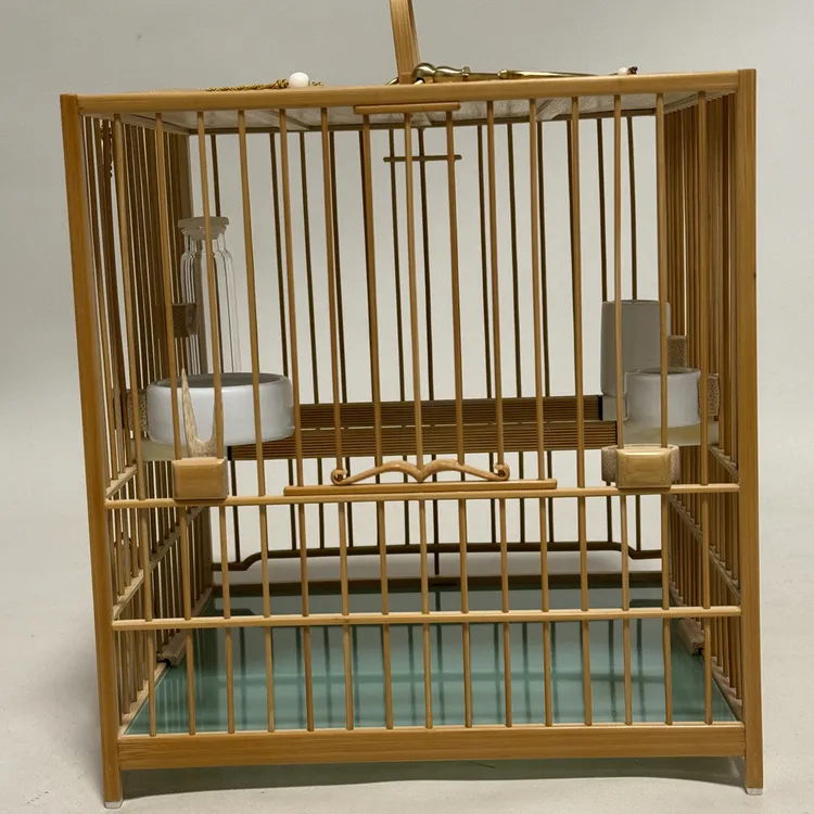 榫卯板笼如图全套配置 丝距1.05cm 长宽高20cm 小鸟笼 绣眼笼