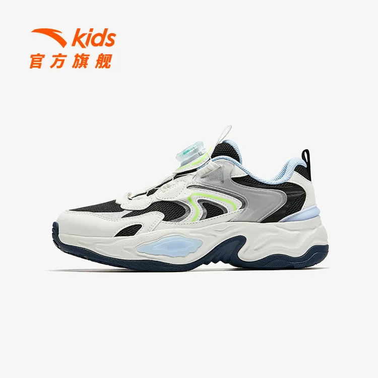 安踏儿童男大童休闲鞋2025新款上新舒适防滑耐磨青少年旋钮运动鞋