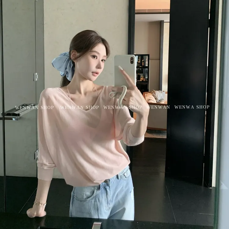 【粉雾海】随性慵懒轻薄舒适防晒上衣微透罩衫