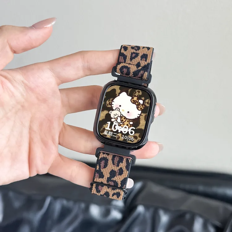 气质豹纹轻熟适用iwatch S11手表applewatchS10苹果手表表带9配件