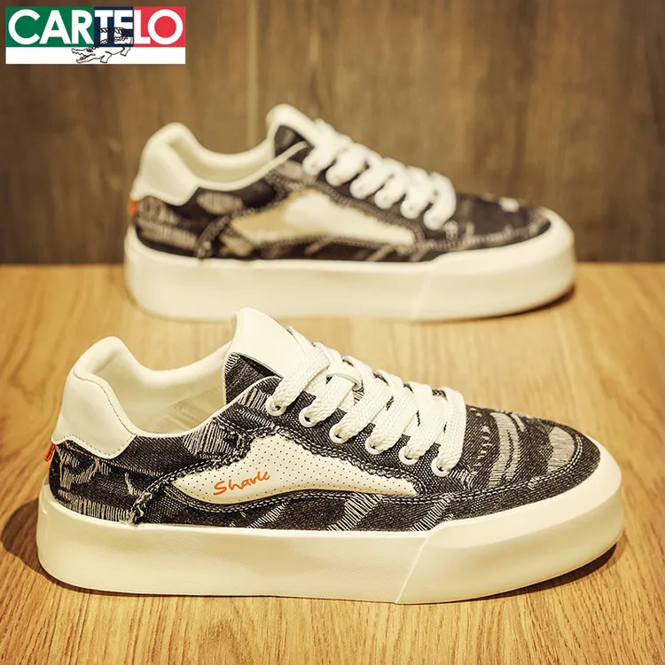卡帝乐鳄鱼板鞋男鞋夏季2025新款高端潮牌爆款帆布鞋子男士休闲鞋