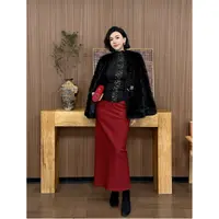 SONG-原创【落雪红尘】冬季设计师款高级感保暖奢华显瘦半身裙