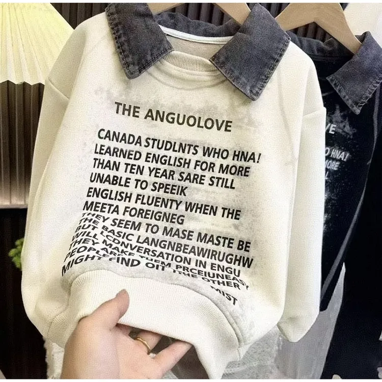 【品牌折扣】2025秋季新款儿童时尚翻领休闲卫衣-mmj088