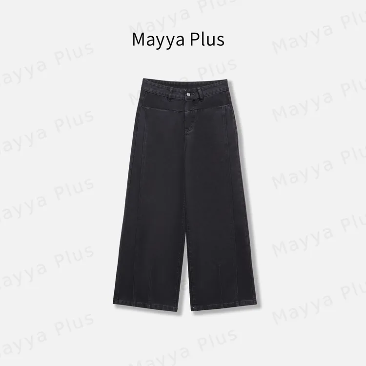 【灰色轨迹】Mayya Plus麦芽定制气质显瘦流光风牛仔裤32546159