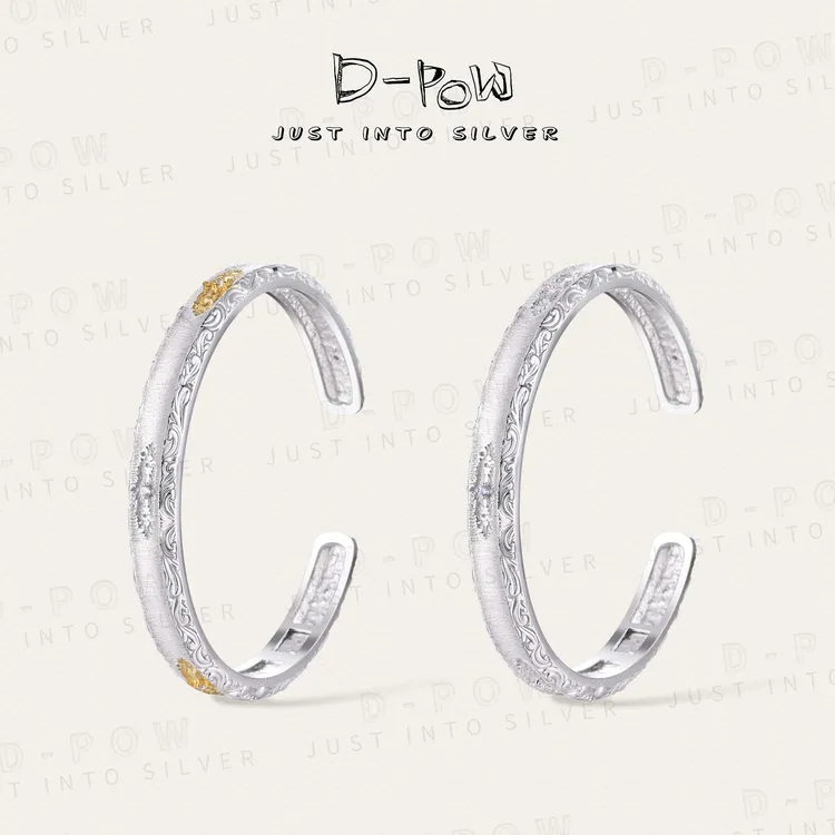 灯小炮 925银合成锆石手镯 布契风中古米兰高定手镯（9526）气质