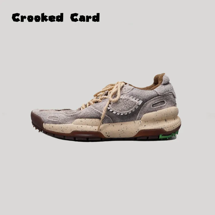 Crooked Card25S 青木灰 水洗做旧火星鞋 厚底复古小众运动休闲鞋
