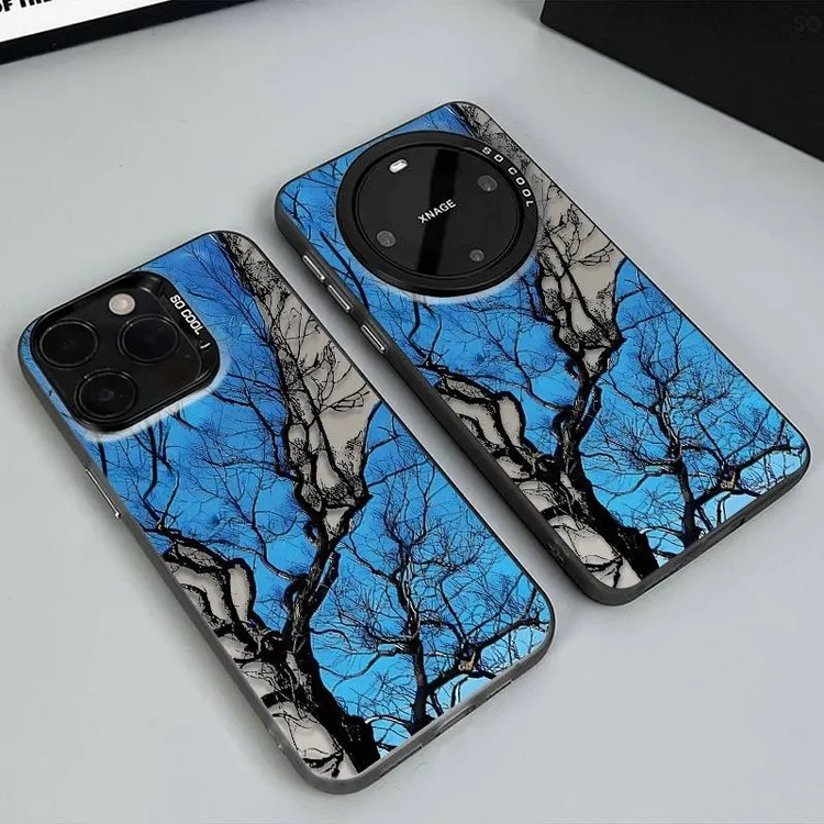 蓝天枯木适用苹果15手机壳iPhone16pro个性14/13华为小米防摔保护