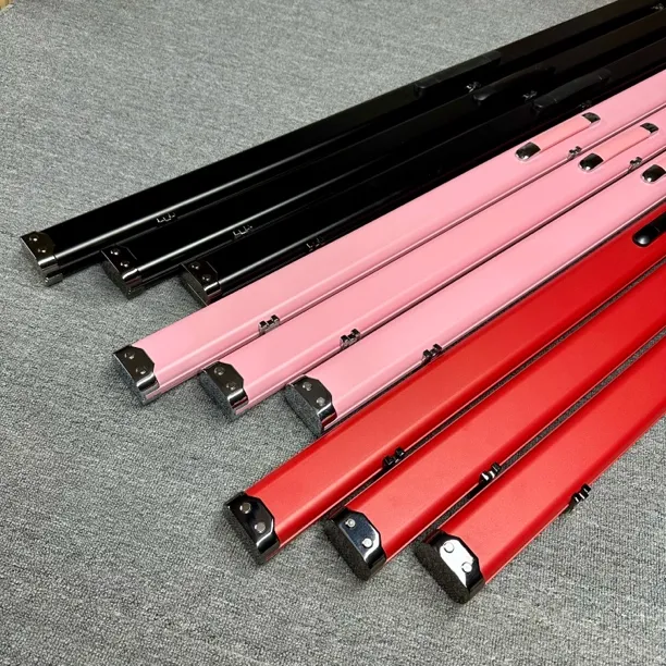 双槽铝合金台球杆盒彩色通杆球杆盒PU海绵内里可放两根一体杆杆盒