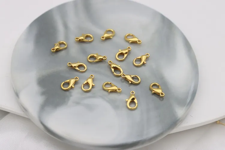 镀真金保色弹簧扣DIY饰品龙虾扣收尾连接扣配件