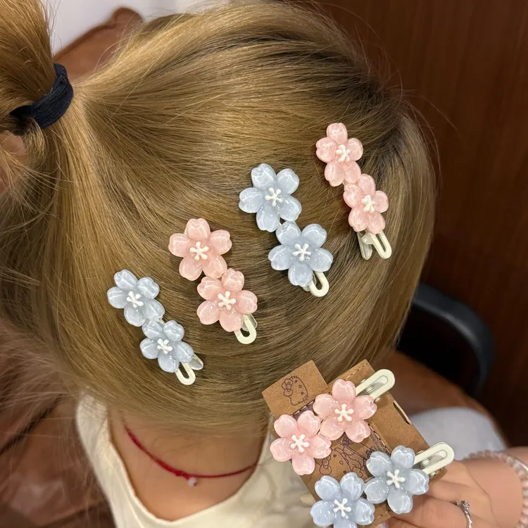 果冻樱花发夹ins甜美可爱清透小众碎发刘海侧边夹学生日韩头饰夹