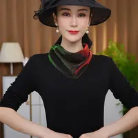 韩版新款百搭炫彩珠珠脖颈时尚小丝巾春秋三角巾