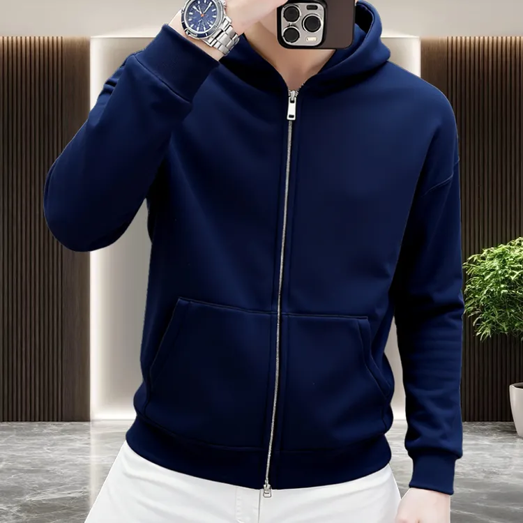 2025秋冬季美式新款重磅潮牌连帽卫衣时尚百搭宽松双拉链开衫外套