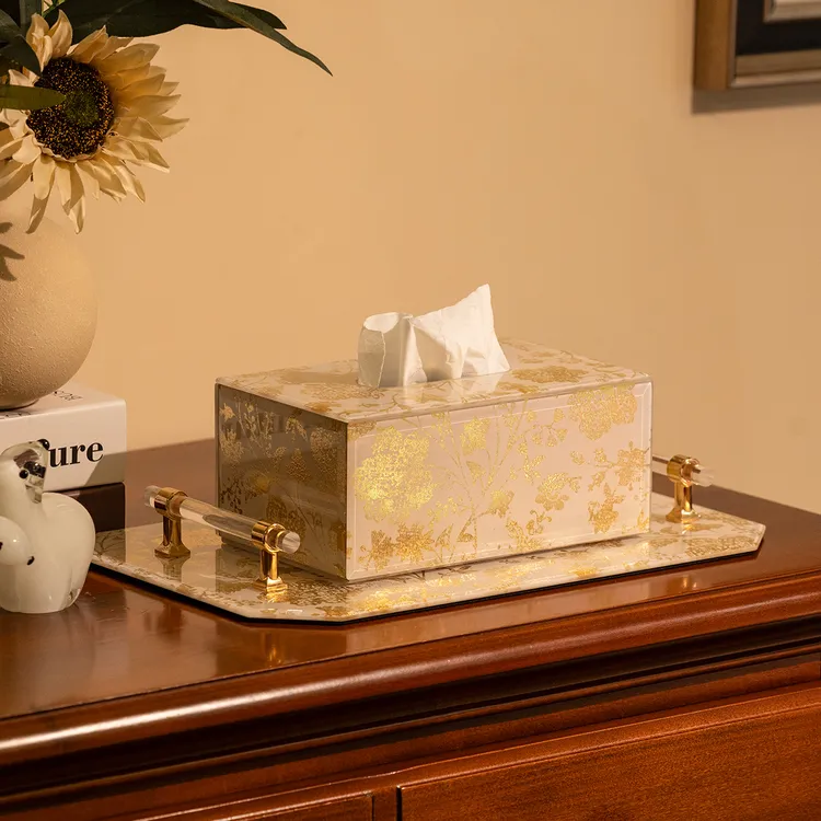 现代高档轻奢网红款茶几创意桌面抽纸盒餐桌客厅轻奢高级感纸巾盒