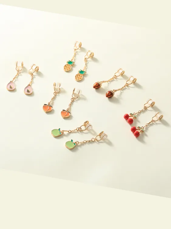 合金耳饰 6对礼盒装无耳洞女耳夹高级款耳饰耳挂少女甜美ins风