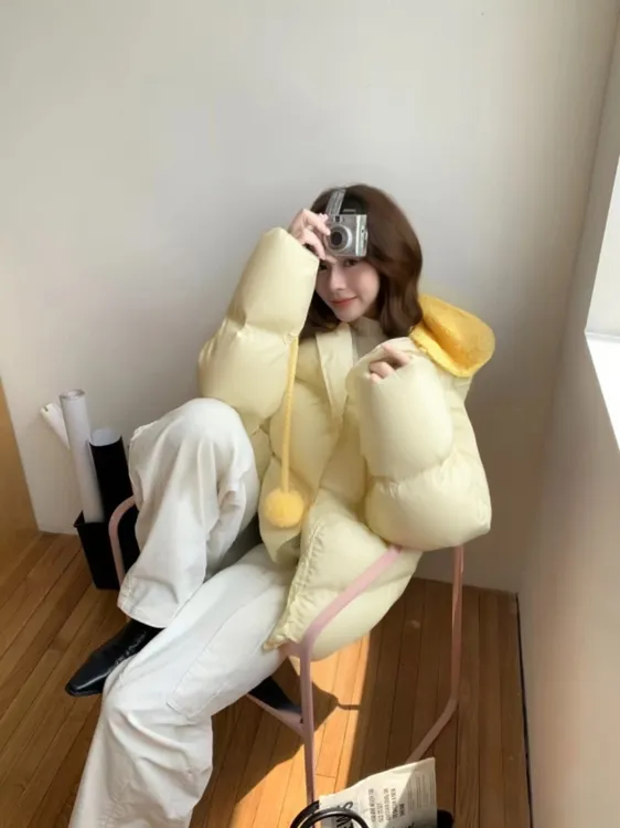 BOHEYA 连帽羽绒服 | 宽松绗缝廓形毛球宽松慵懒感绗缝外套n19