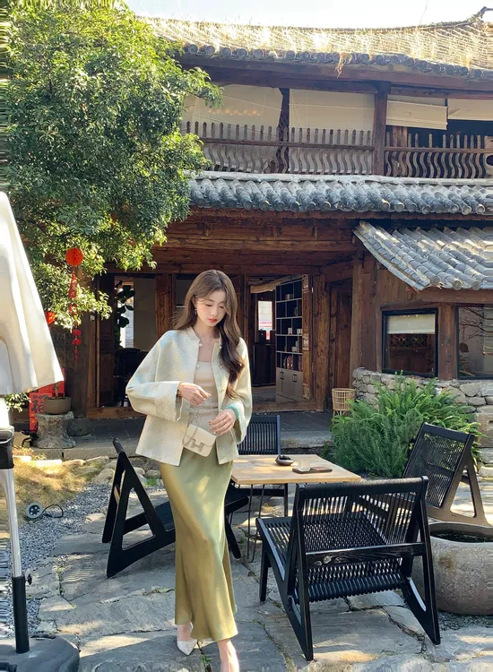 EIA一尧新中式国风【清风若水】气质贵气半身裙高级复古醋酸半裙女