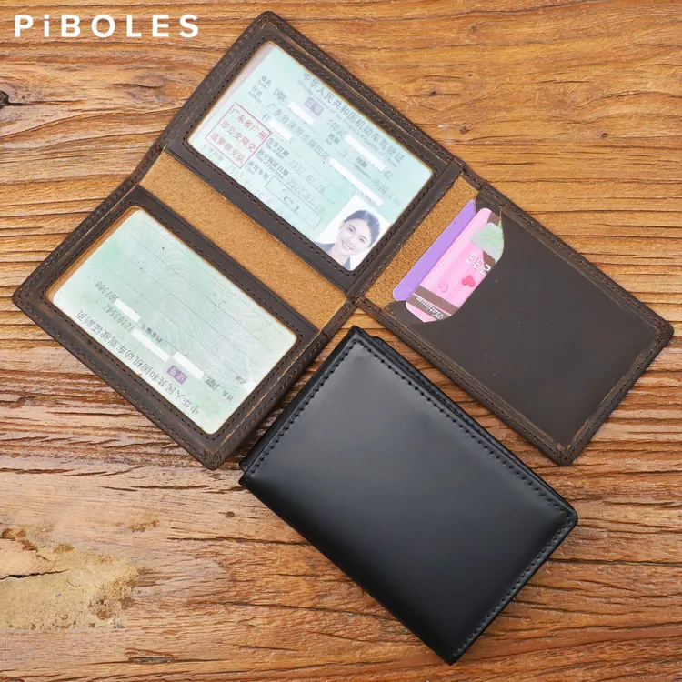 原创复古疯马牛皮驾驶证套男女超薄驾照本证件卡包手工真皮驾照夹