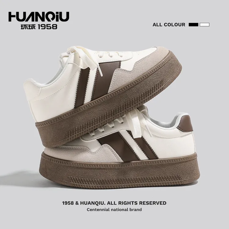 环球厚底女鞋2025新款轻便休闲鞋女学生百搭校园风耐磨增高运动鞋