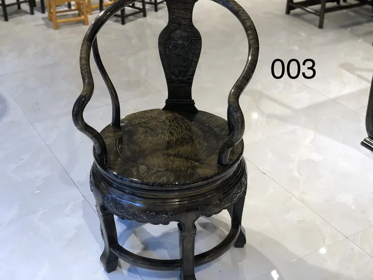 水波圈椅古典韵味尽显，手工老板椅，运转椅子新中式雕花实木