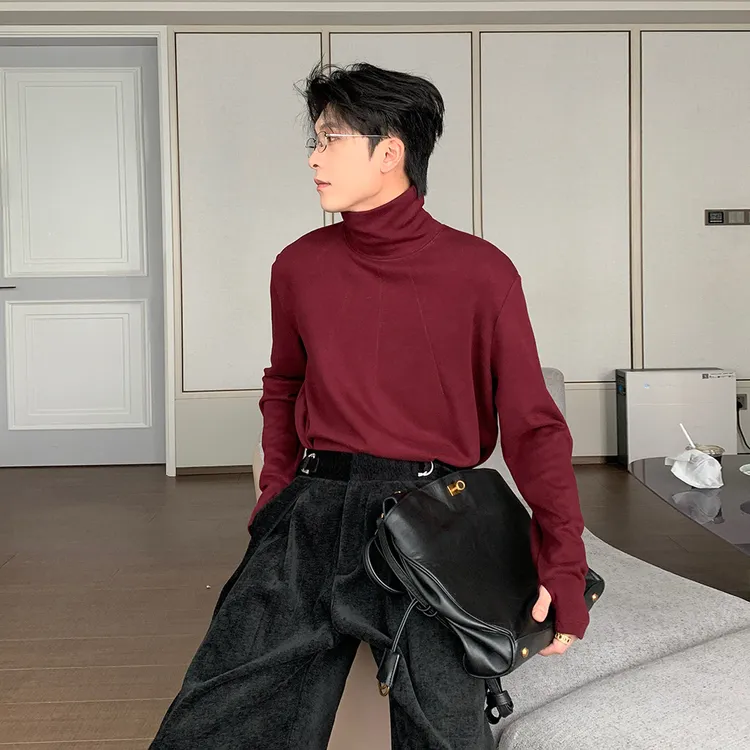 一轩轩轩【北欧雪宝】秋冬高领保暖高智感男长袖T恤内搭打底衫25718