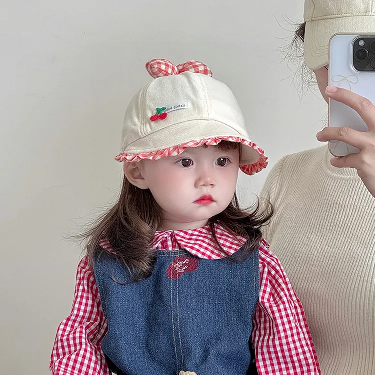 婴儿帽子2025秋冬新款女宝宝防风鸭舌帽公主可爱超萌出游棒球帽潮