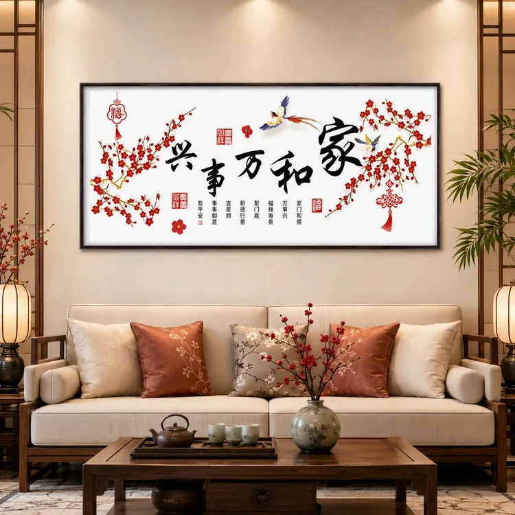 爱阁十字绣家和万事兴梅香喜鹊简约字画大幅国风宝藏文创手工绣