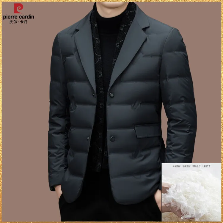 【皮尔卡丹官方正品】2024爆款男士轻薄西装棉外套领口可拆卸单西服