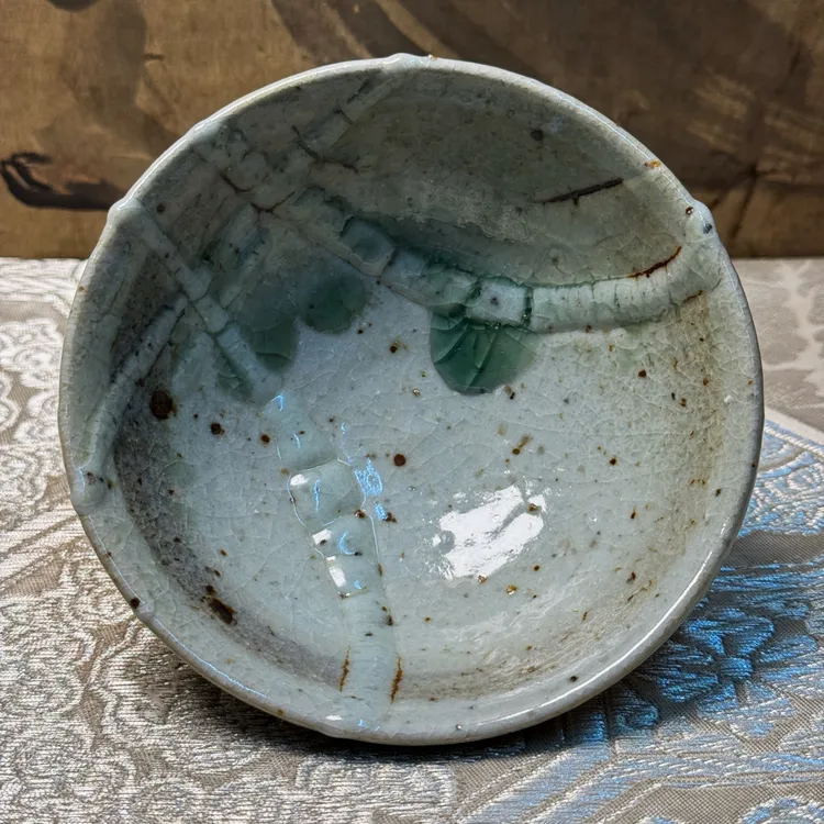 小川嘉子·日本作家器·柴烧·中古·茶碗·小碗·茶盏·甜品碗·高足碗