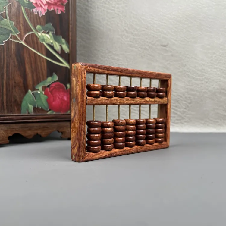 海南黄花梨算盘小巧可爱精致手把件益智玩具抓周多样发一材质保真