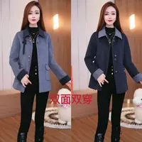 璐娅娜2025秋季新款双面双穿时尚羊毛大衣气质收腰显瘦毛呢外套女