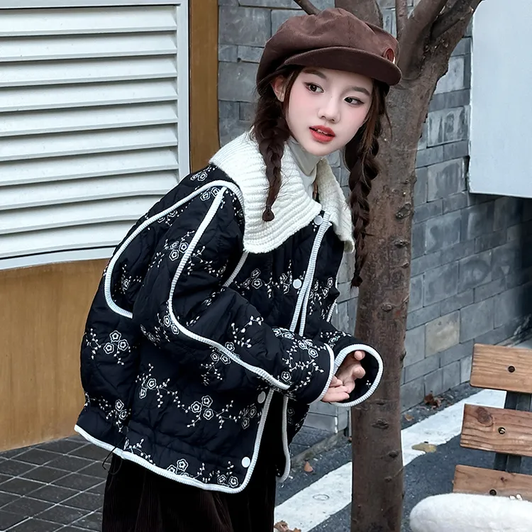 女童时尚2025新款夹棉外套中大童韩版洋气棉服儿童女孩秋冬季棉袄