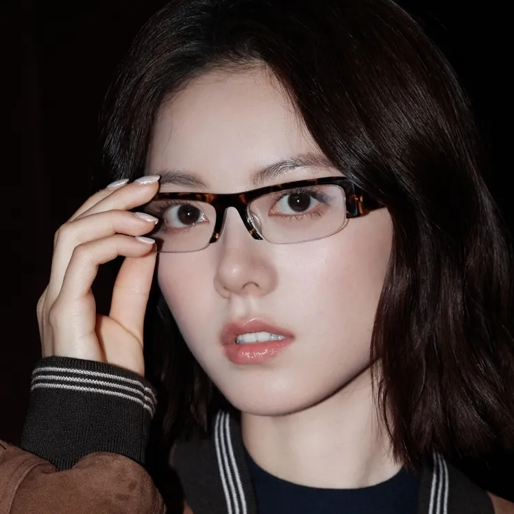 谬家黑色下半框复古平光眼镜素颜凹造型装饰小框太阳镜可配近视女