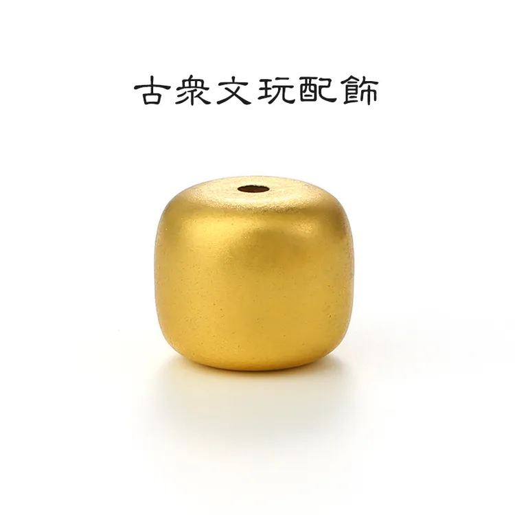 古法金色桶珠老型珠顶珠腰珠配珠佛珠手串散珠文玩diy手串配饰