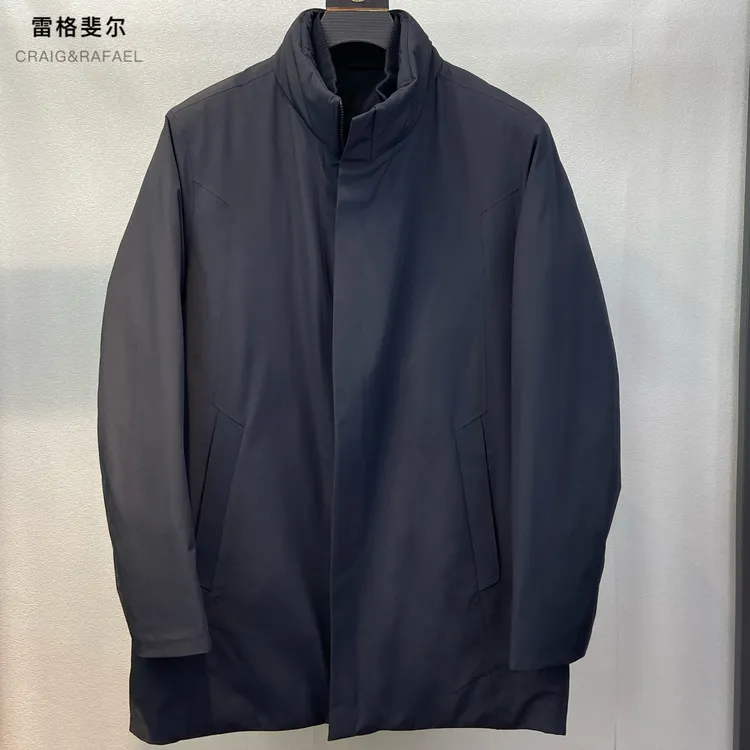 【91605】冬季立领中长款羽绒服65g+鹅绒保暖商务休闲外套男25新品