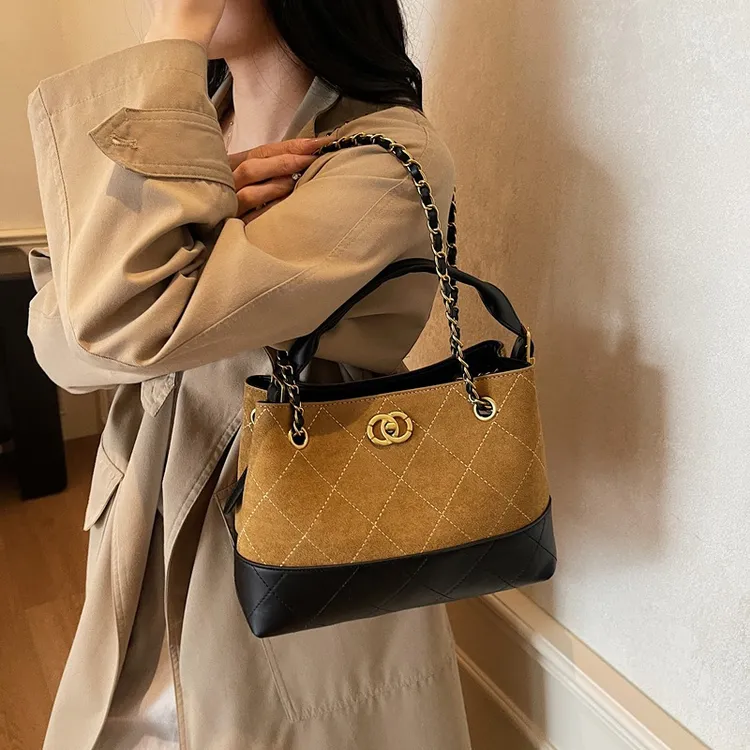 【高级玩家2.0】复古小香风麂皮小托特包女2025秋腋下包百搭手提包