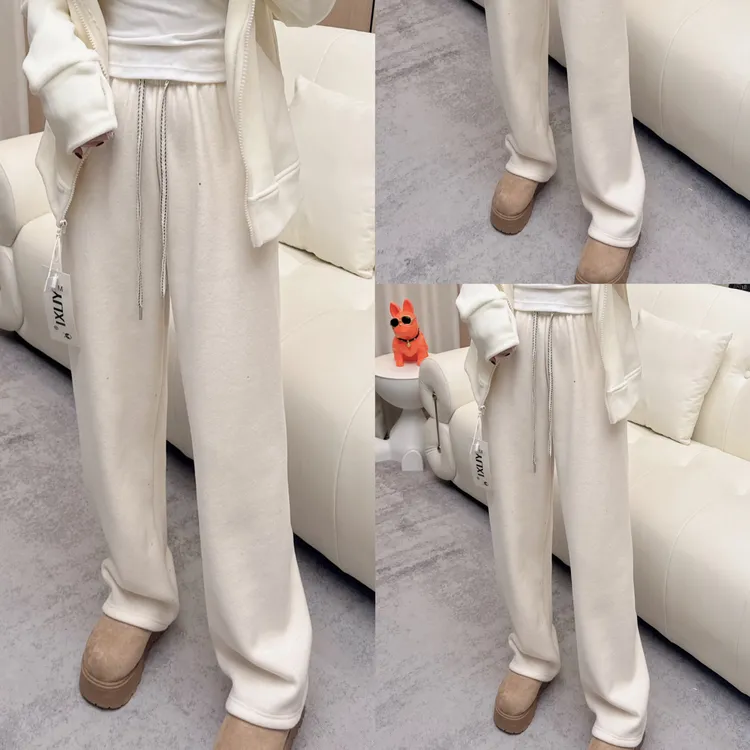 加绒加厚亮片显瘦直筒糯米裤B#9980