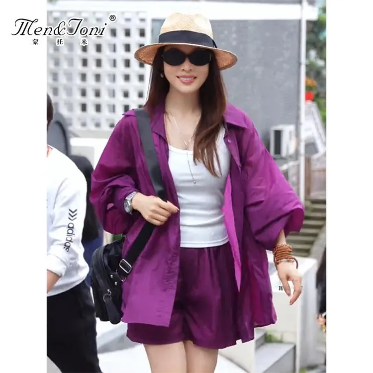 Men&Joni~&今年流行简约薄款休闲套装女2025新款时髦洋气减龄衬衫