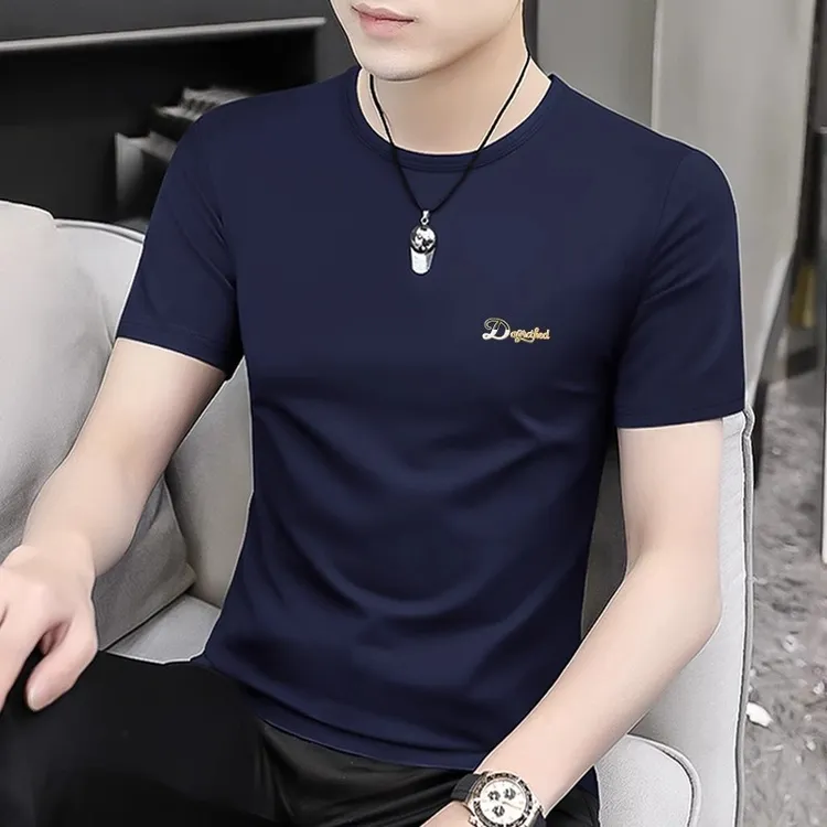 仓石一树夏季男士短袖t恤新款高端冰丝绵柔潮牌潮男休闲圆领T恤