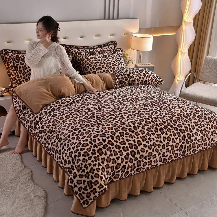 8--9斤双面绒加厚加绒牛奶绒四件套保暖四件不掉毛 不跑被 无静电