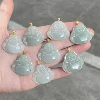 Y58翡翠A货佛公18K金镶吊坠（多样性发其一）