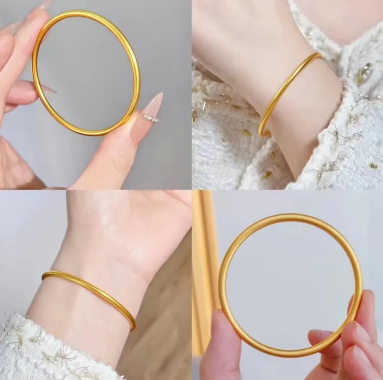 铜合金手镯 3N细传承复古实心手镯时尚百搭简约