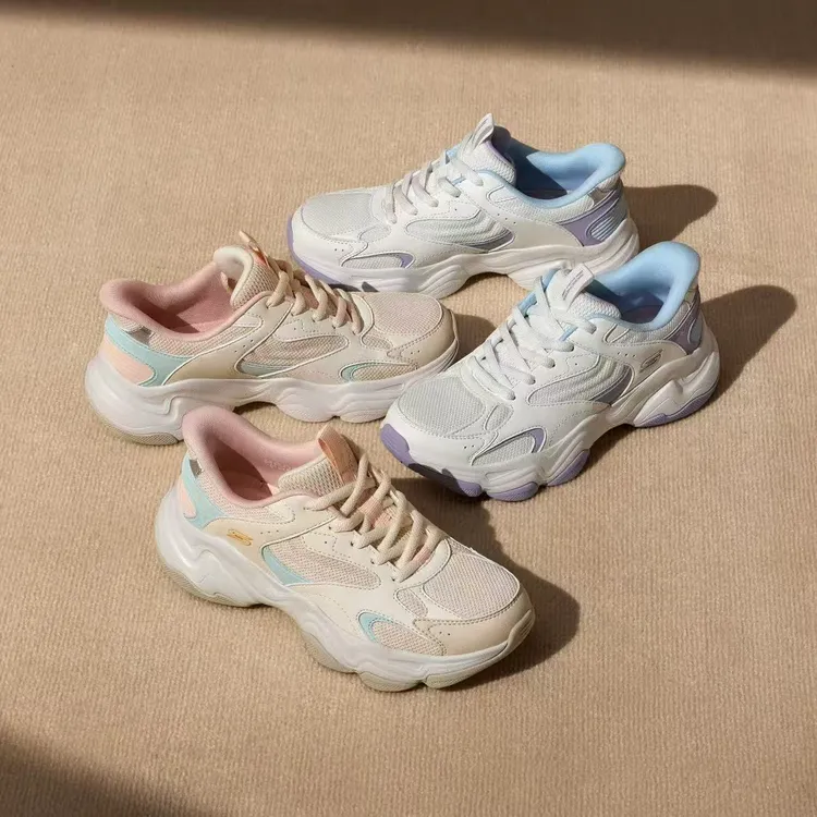 泡芙熊斯凯奇25新款女士轻质舒适透气百搭绑带老爹鞋117688