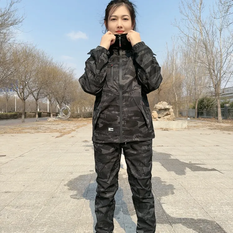 2601春秋款户外休闲工作结实耐磨加裆小脚裤上衣裤子套装男女同款
