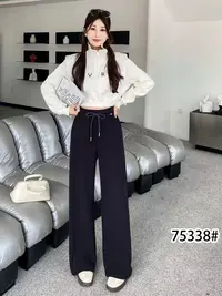 75338秋季新款显瘦垂感糯米阔腿裤