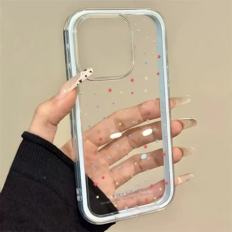 ins小众简约彩色星星适用苹果16手机壳iPhone16promax外壳15新款