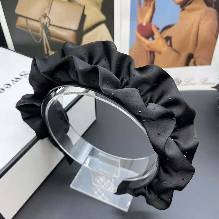 2025新款黑色头箍网红气质轻奢欧若风复古宽边韩版简约带齿发箍