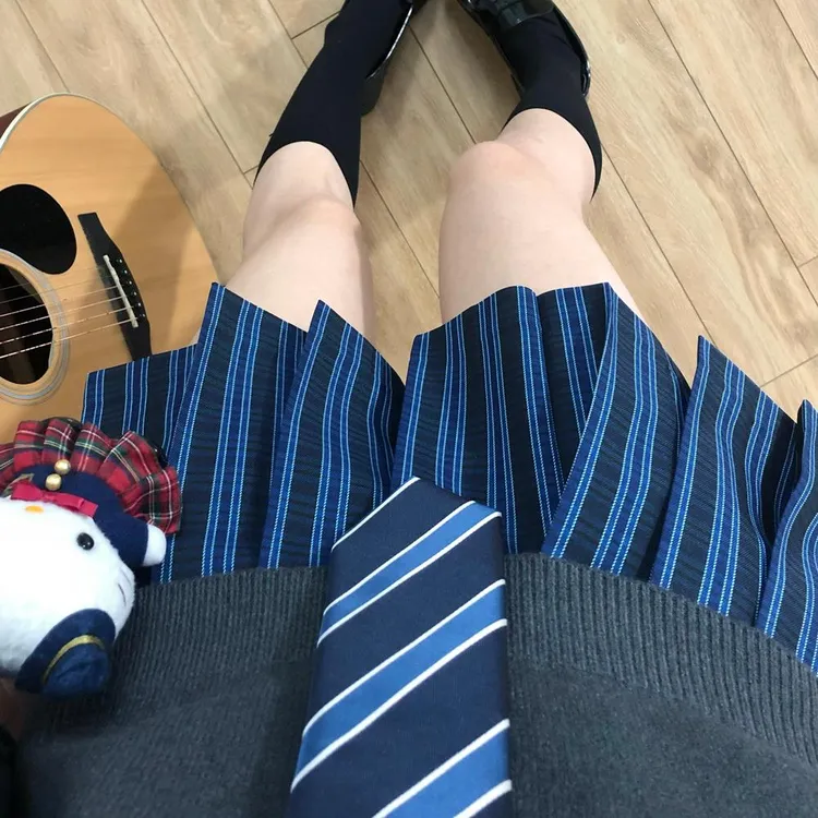 商城同款【砚海】原创正版jk格裙蓝格日系学院风校供百褶短裙女夏