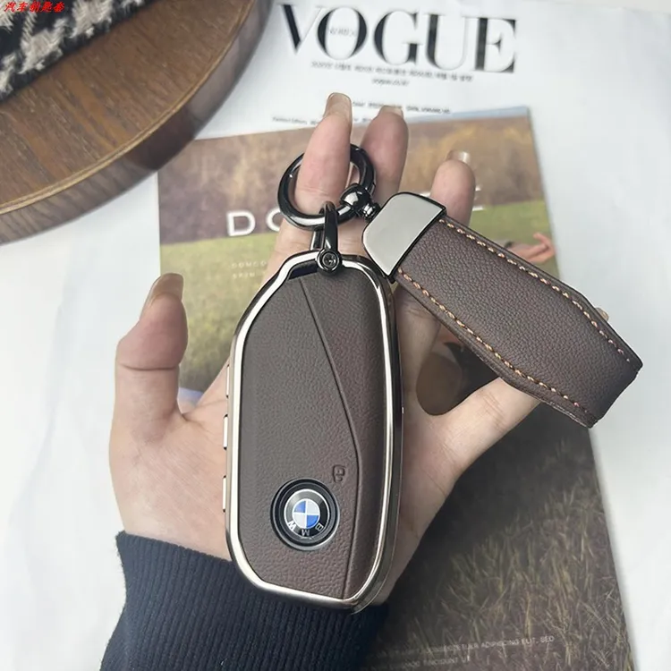 专用新款宝马X1钥匙套新5系7系735/740Li全包壳x5/x6/x7高档皮扣