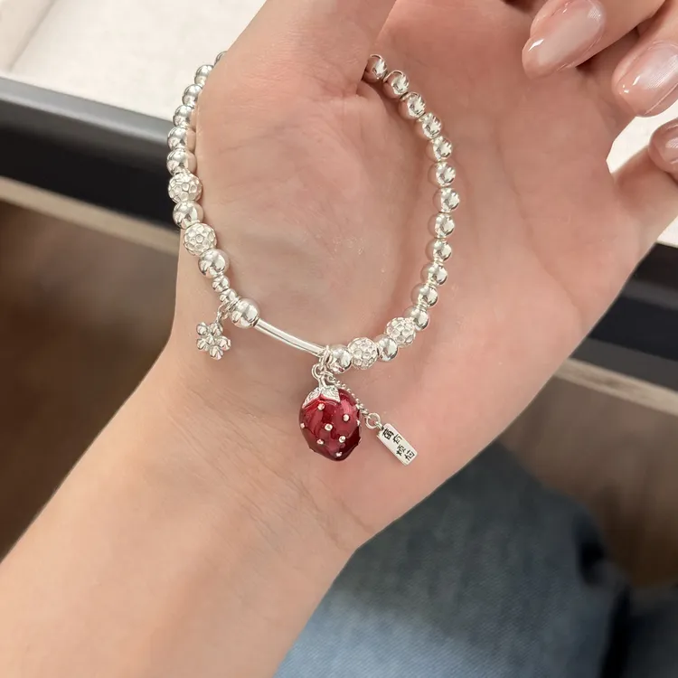 925银手链 【莓有烦恼手链】简约高级气质ins风日韩精致可爱珐琅