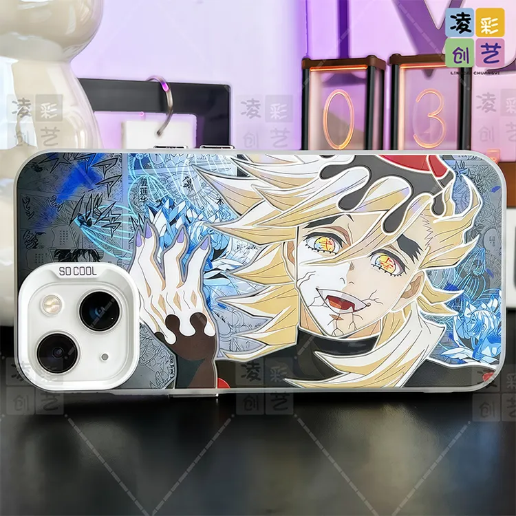 凌彩创艺手机壳防摔适用苹果小米华为鬼灭周边横版童磨大孔彩银壳